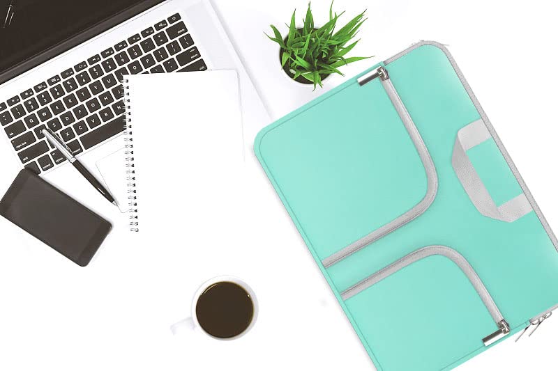 HESTECH 11.6-12.4 Inch Chromebook Case - Protective Laptop Sleeve Compatible with Acer R11, HP Stream, Samsung, Surface Go, MacBook Air/Pro M1 M2 - Mint Green - Perfect for School, Work & Travel