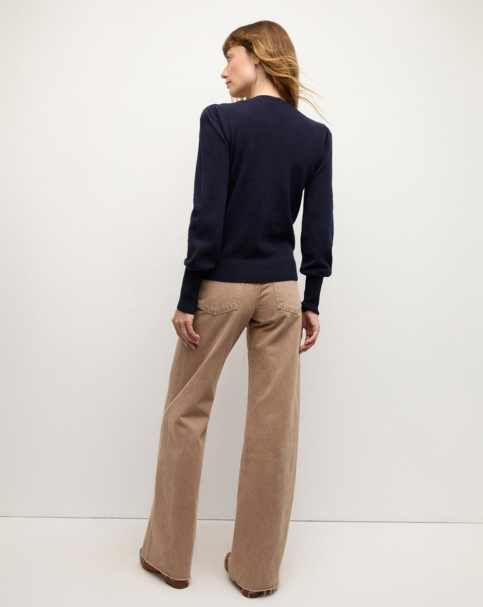 Nelia Women's Cashmere Sweater with Button Accent - Soft & Warm Winter Pullover for Office, Travel & Casual Wear