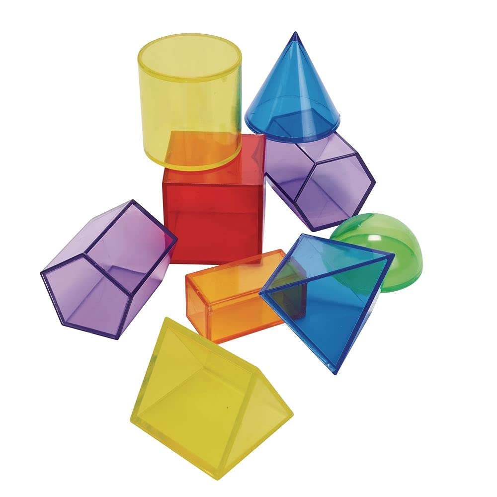 Excellerations STEM Translucent Geometric Shapes Set with Activity Cards - Educational Math Learning Toys for Kids, Classroom & Homeschool Supplies | Perfect for Geometry Lessons, Sorting & Pattern Activities