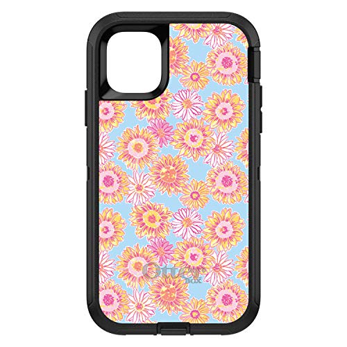 Preppy Pattern - Blue Pink Yellow Flowers Floral On Black Case