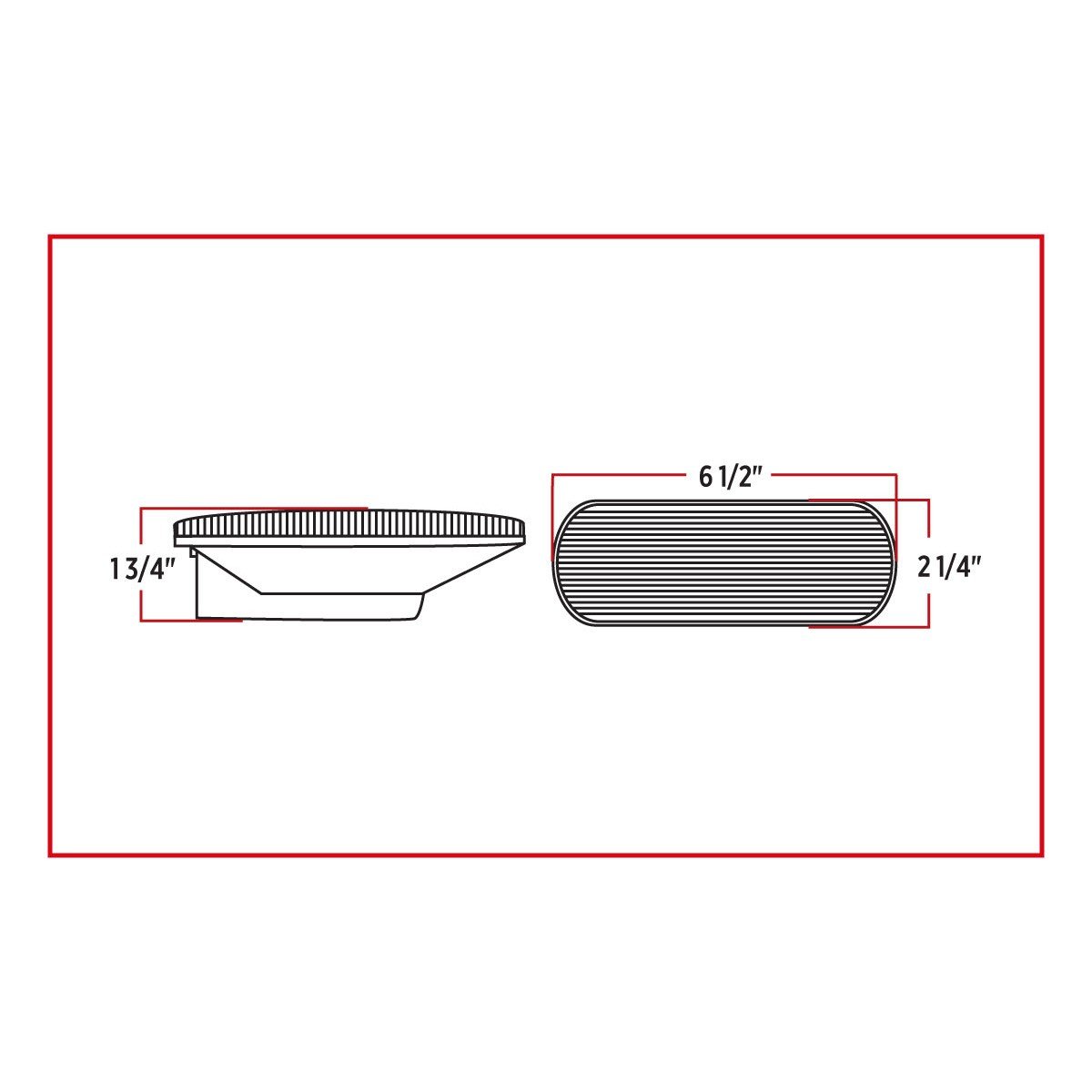 Trux Accessories Oval LED Stop/Tail/Turn Light - Amber - Universal Fit for Trucks, Trailers & Off-Road Vehicles