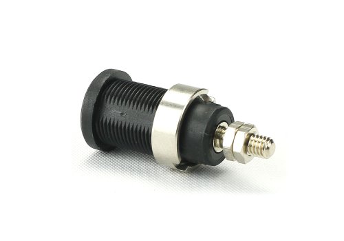 CT2236 4mm Safety Panel Mount Banana Jack with M4 Threaded Stud - 36 Amp, Black (Pack of 50) - Ideal for Electrical Testing, DIY Projects & Industrial Equipment
