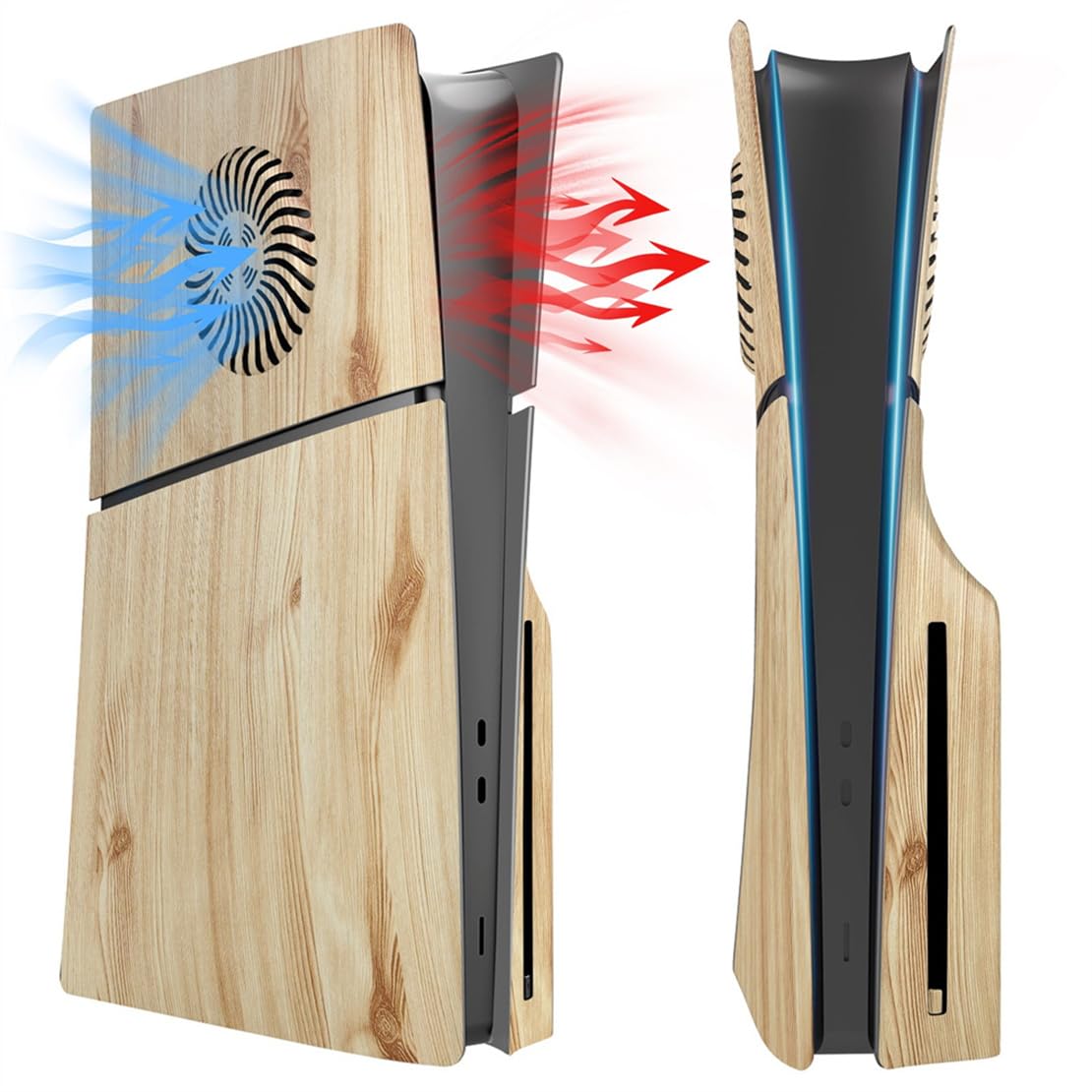 Wood Grain PS5 Slim Console Cover - Replacement Protective Shell for PS5 Slim - Thin & Stylish Gaming Accessories - Perfect for Home Entertainment & Gaming Setups