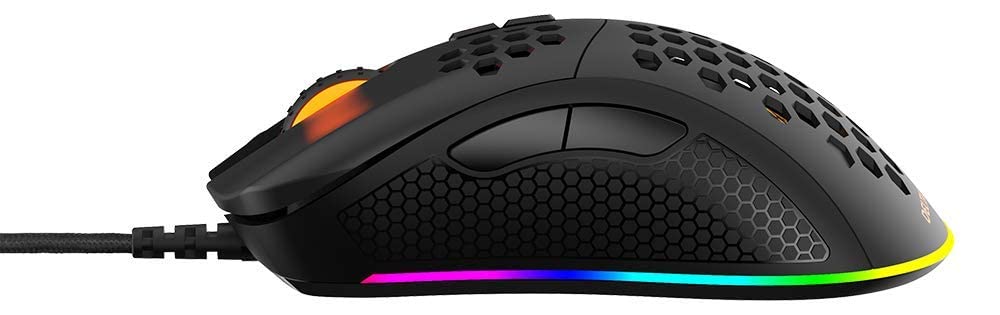 DELTACO Ultra-Light RGB Gaming Mouse - 7 Programmable Buttons, Customizable DPI (400-6400), 70g, 1000Hz Polling Rate - Compatible with Windows 7/8/10 - Perfect for FPS, MOBA & Esports Gaming - Black