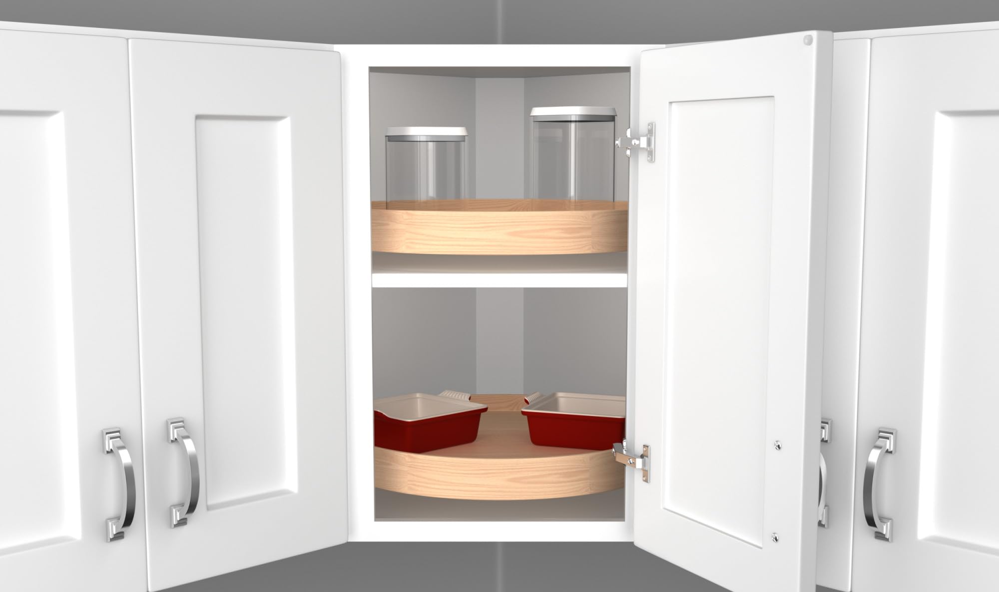 Rev-A-Shelf Banded Wood Full Circle Lazy Susan Shelf for Corner Wall Cabinets - Space-Saving Kitchen Organizer for Spices, Canned Goods & Pantry Items