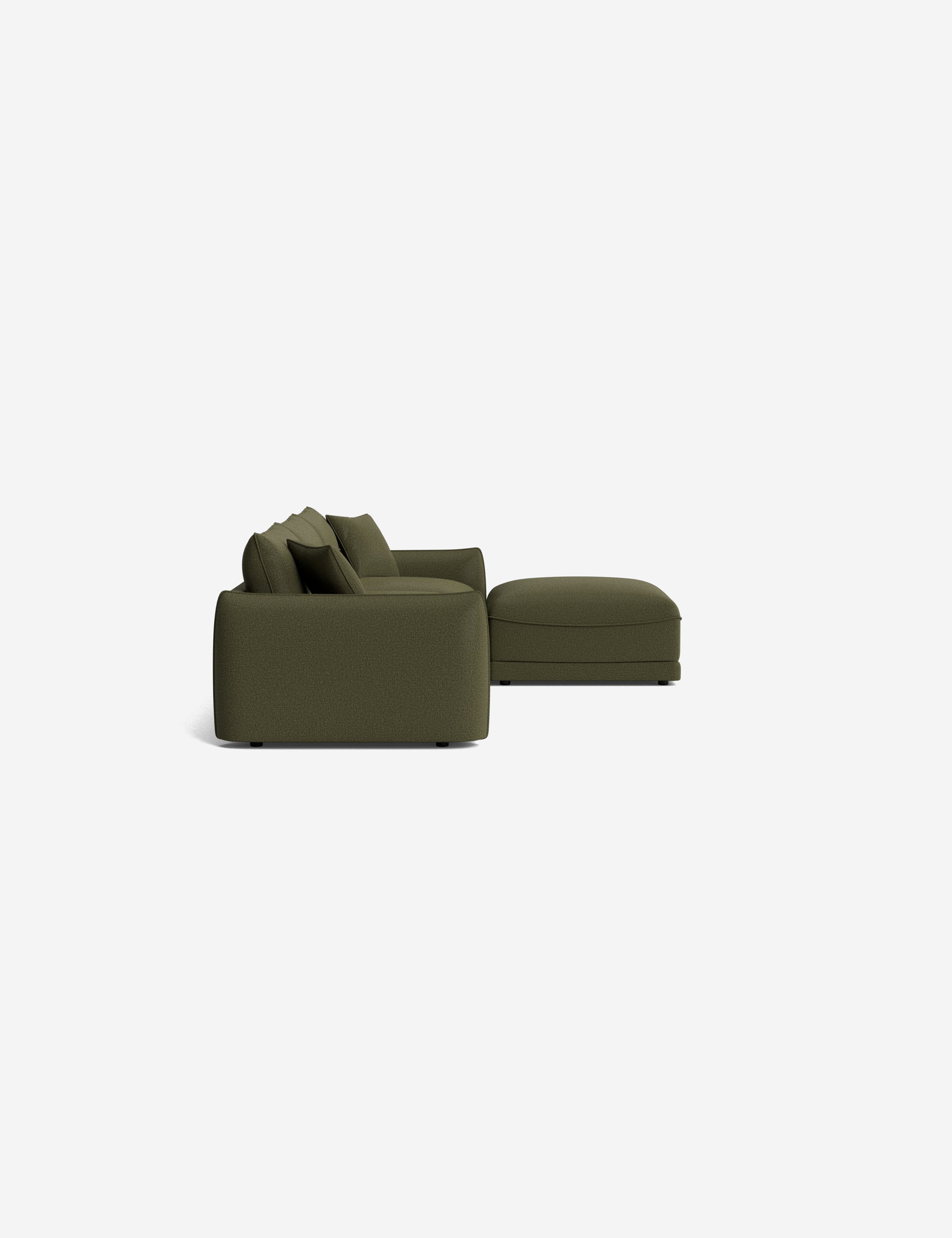 Balmer Sectional Sofa with Ottoman - Modern L-Shaped Couch Set for Living Room, Lounge & Home Theater - Comfortable Fabric Sofa with Chaise & Storage Ottoman