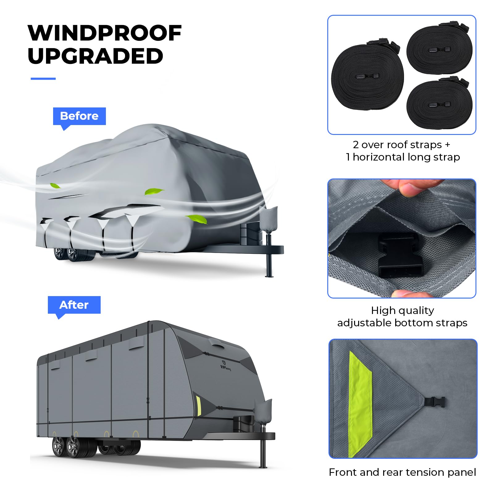Heavy Duty RV Cover for Travel Trailers 26'1