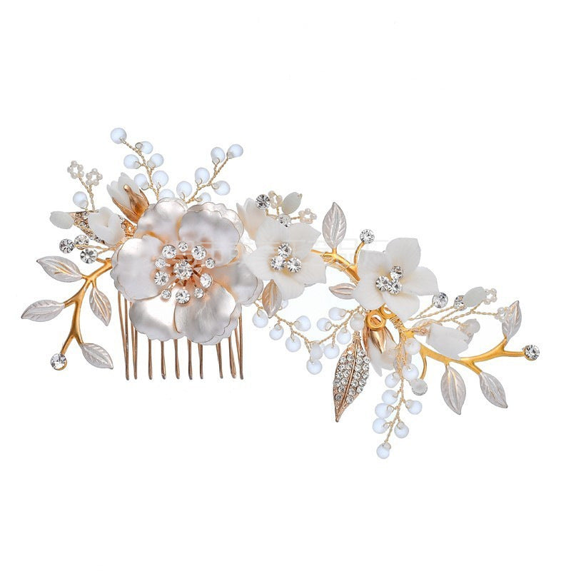Elegant Bridal Gold Hair Comb & Pin Set (S8190) – Perfect for Weddings, Prom, and Special Occasions – Wholesale Bulk Orders Available