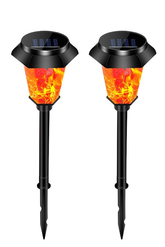 Ulalaza 2-Pack Solar Powered Outdoor Torch Lights - 12 LED Flickering Flame Effect, Waterproof Landscape Lighting with Auto On/Off Sensor - Perfect for Garden, Pathway, Patio, and Backyard Decor