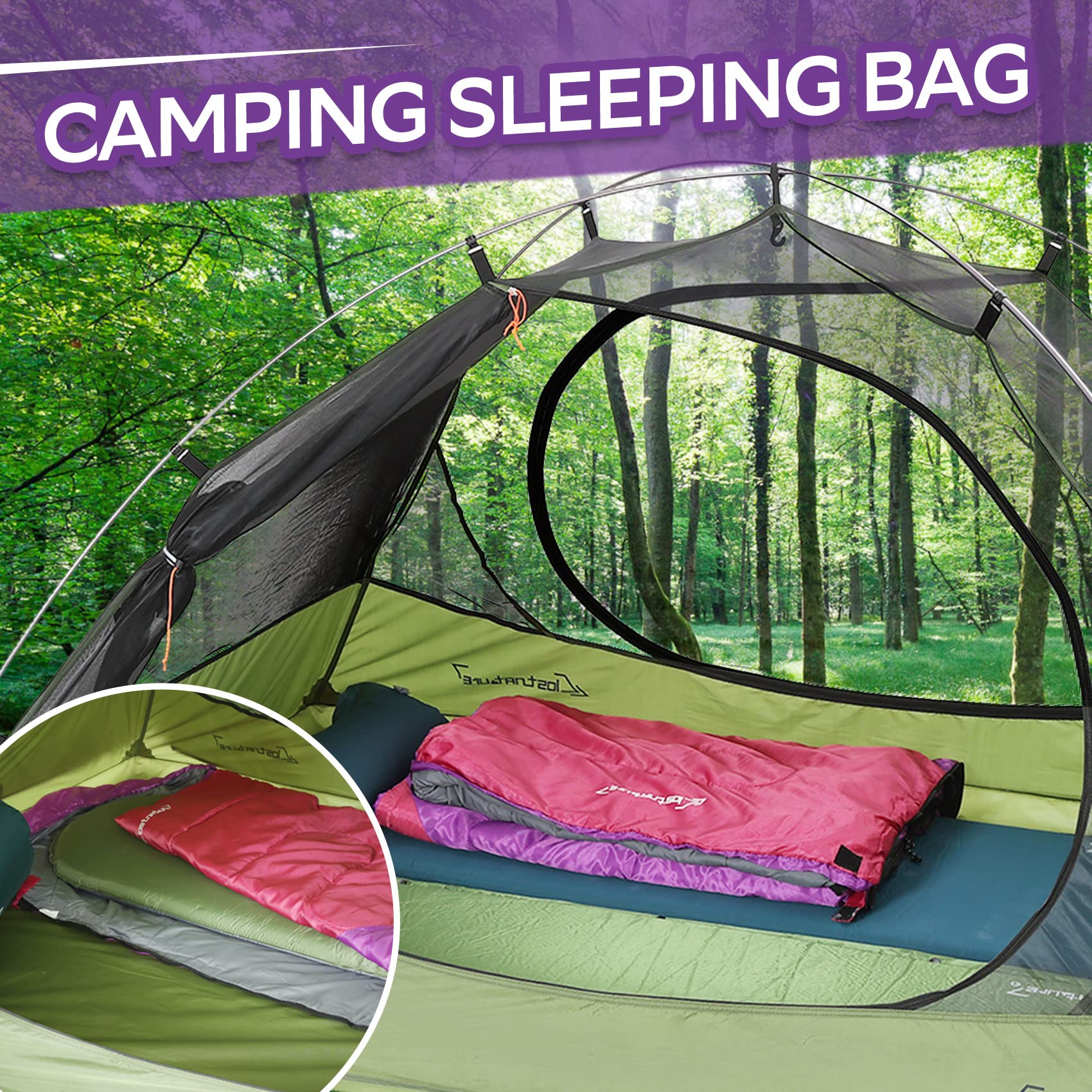 Clostnature Lightweight Sleeping Bag for Adults & Kids - Ultralight Camping & Backpacking Sleeping Bag for Cold Weather - Left Zipper Design with Compression Sack - Perfect for Hiking, Camping, and Outdoor Adventures