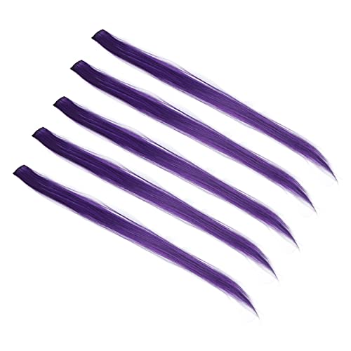 Clip In Human Hair Extensions - Colorful Hairpins for Women, Natural & Breathable Hair Accessories (Purple) - Perfect for Parties, Weddings & Daily Styling