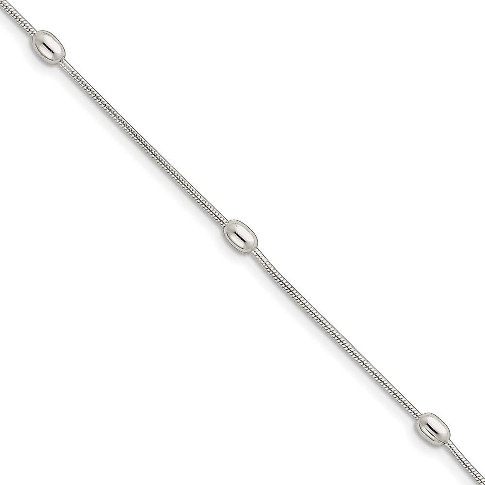 Roy Rose Sterling Silver Anklet Bracelet - 9 Inch Adjustable Ankle Chain for Women - Perfect for Beach, Summer Outfits & Boho Fashion