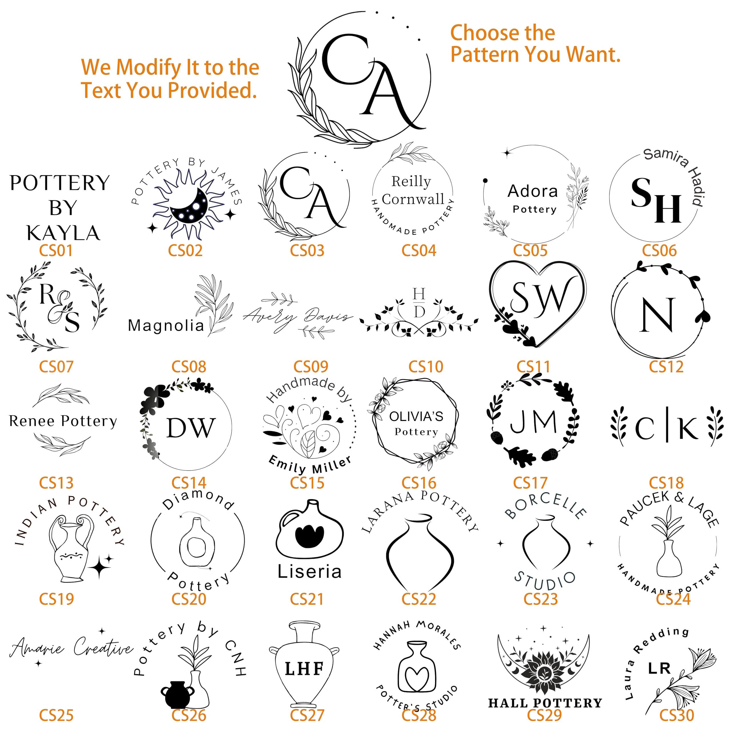 Custom Pottery Stamp for Clay - Personalized Initial Ceramic Clay Stamp (0.5 Inch) - Perfect for Pottery Making, Ceramic Arts & DIY Clay Projects - Not for Soap