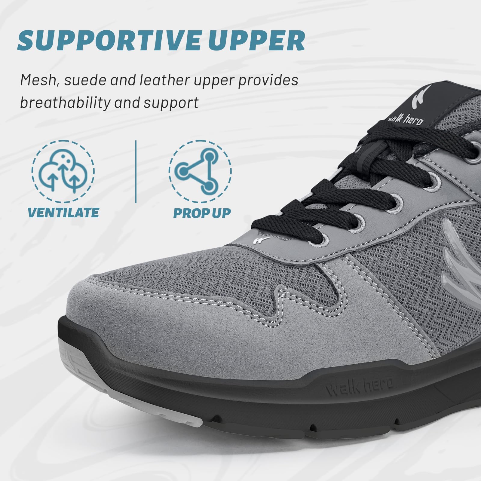 **Men's Arch Support Walking Shoes - Orthopedic Comfort Sneakers for Plantar Fasciitis & Flat Feet Relief - Breathable Non-Slip Design for Work, Travel & Daily Comfort**