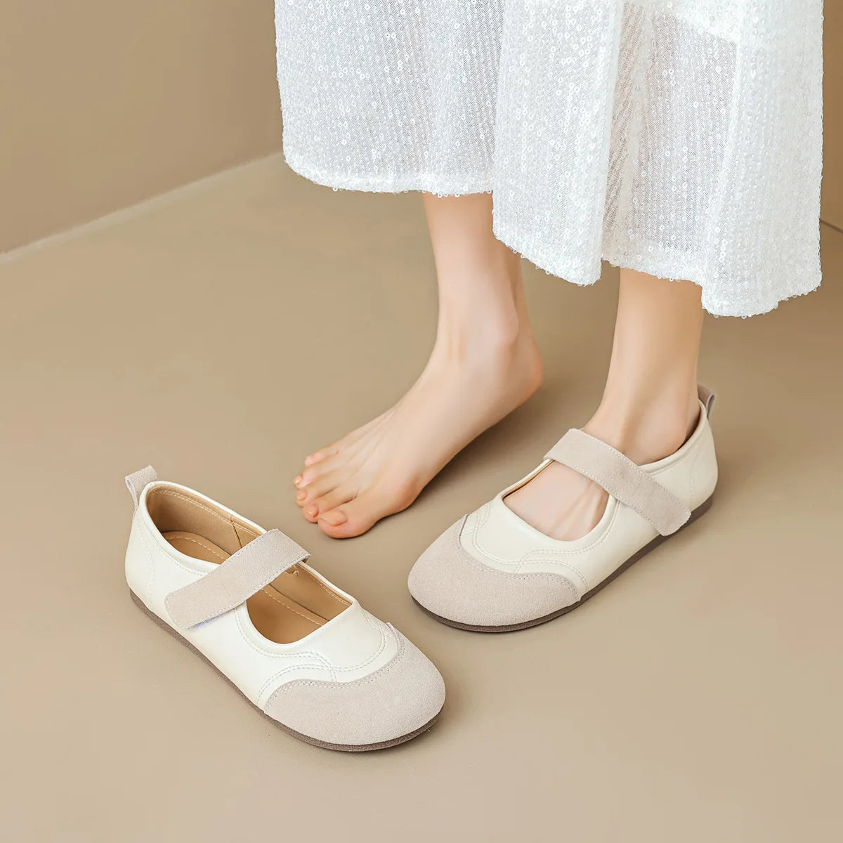 2024 Spring Women's Mary Jane Flats - Korean Style Leather Loafers for Casual, Work & Party Wear - Sizes 41 & 43 | Comfortable Slip-On Shoes for Office, Dating & Daily Outfits