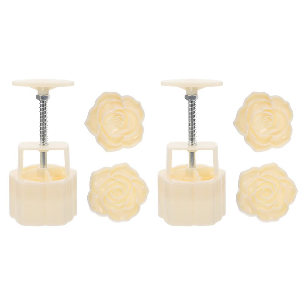 UPKOCH 2-Piece Silicone Mooncake Molds Set - Rose Shaped DIY Baking Tools for Mooncakes, Cookies & Candies | Perfect for Autumn Festivals, Home Baking & Gift Making