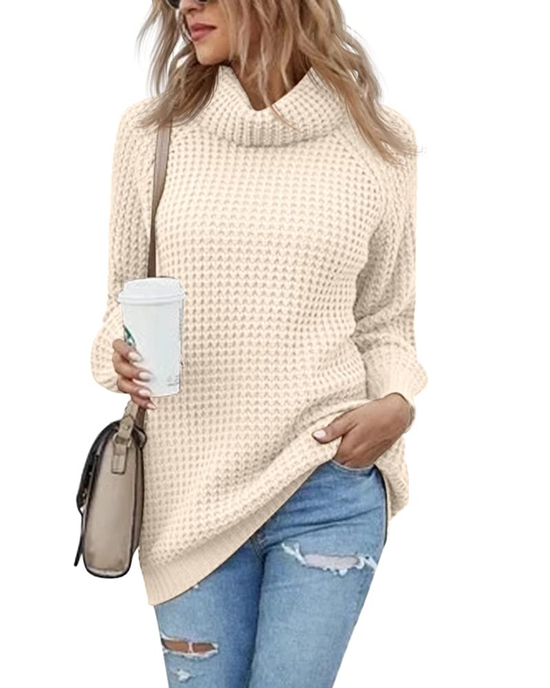 Women's Oversized Lightweight Turtleneck Sweater - Soft Chunky Knit Long Sleeve Pullover Jumper Top for Fall & Winter | Casual Outfits, Office Wear, Layering Essentials