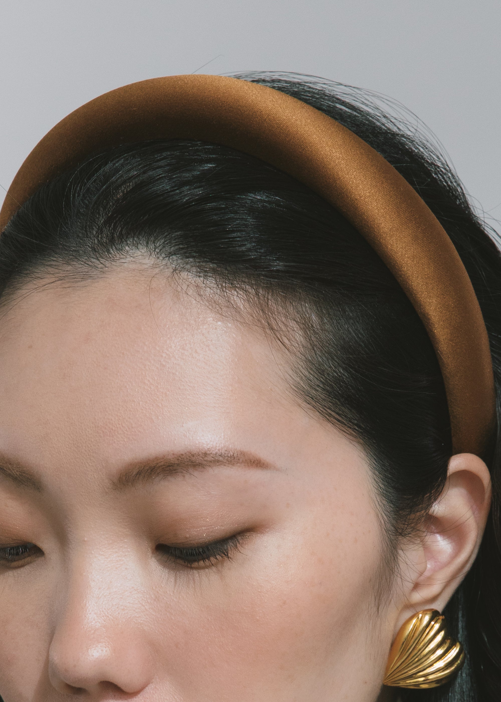 Elegant Satin Headband for Women - Mocha Brown Hair Accessory for Everyday Wear & Special Occasions