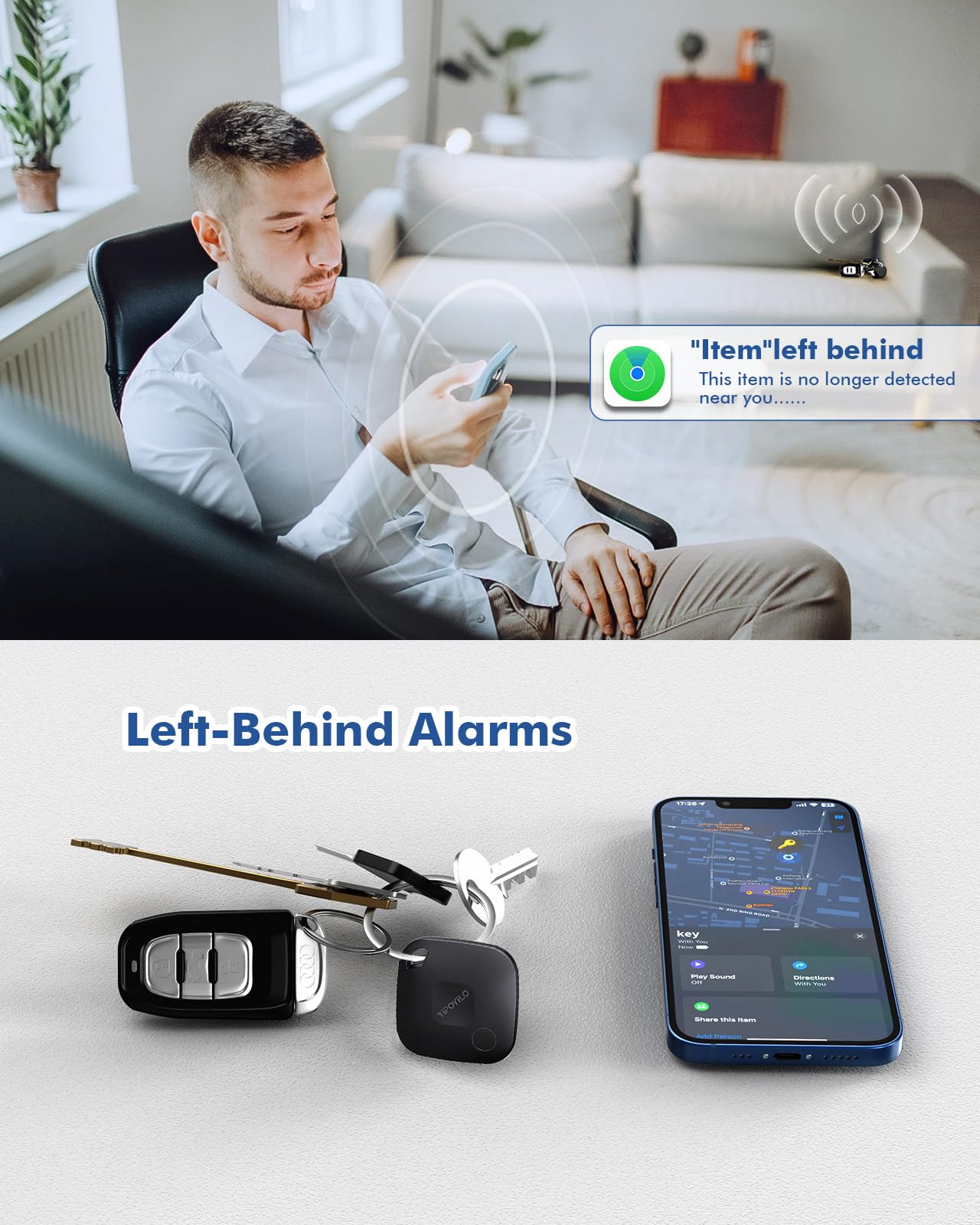 Smart Bluetooth Air Tracker Tag 4 Pack - Find My Compatible for Luggage, Keys & More