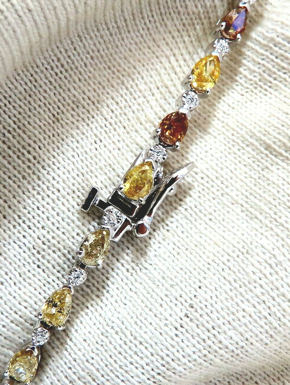 5.02ct Natural Fancy Multicolor Diamond Tennis Bracelet in 14K Gold - Elegant Jewelry for Women, Perfect for Weddings, Parties & Special Occasions
