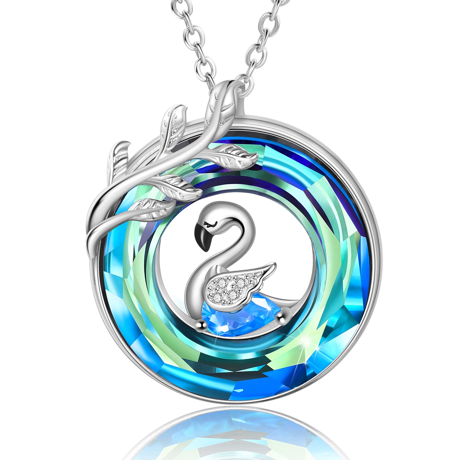 Elegant Round Crystal Necklace for Women - Perfect Birthday Gift, Mother's Day Jewelry, Anniversary Pendant, Graduation Present & Bridesmaid Necklace for Teen Girls | Ideal for Weddings, Parties, Date Nights & Special Occasions