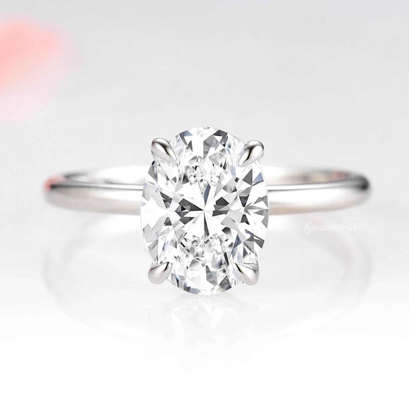 Solitaire Moissanite & White Sapphire Engagement Ring - Sterling Silver with Hidden Accents - Perfect for Weddings, Proposals & Anniversary Gifts
