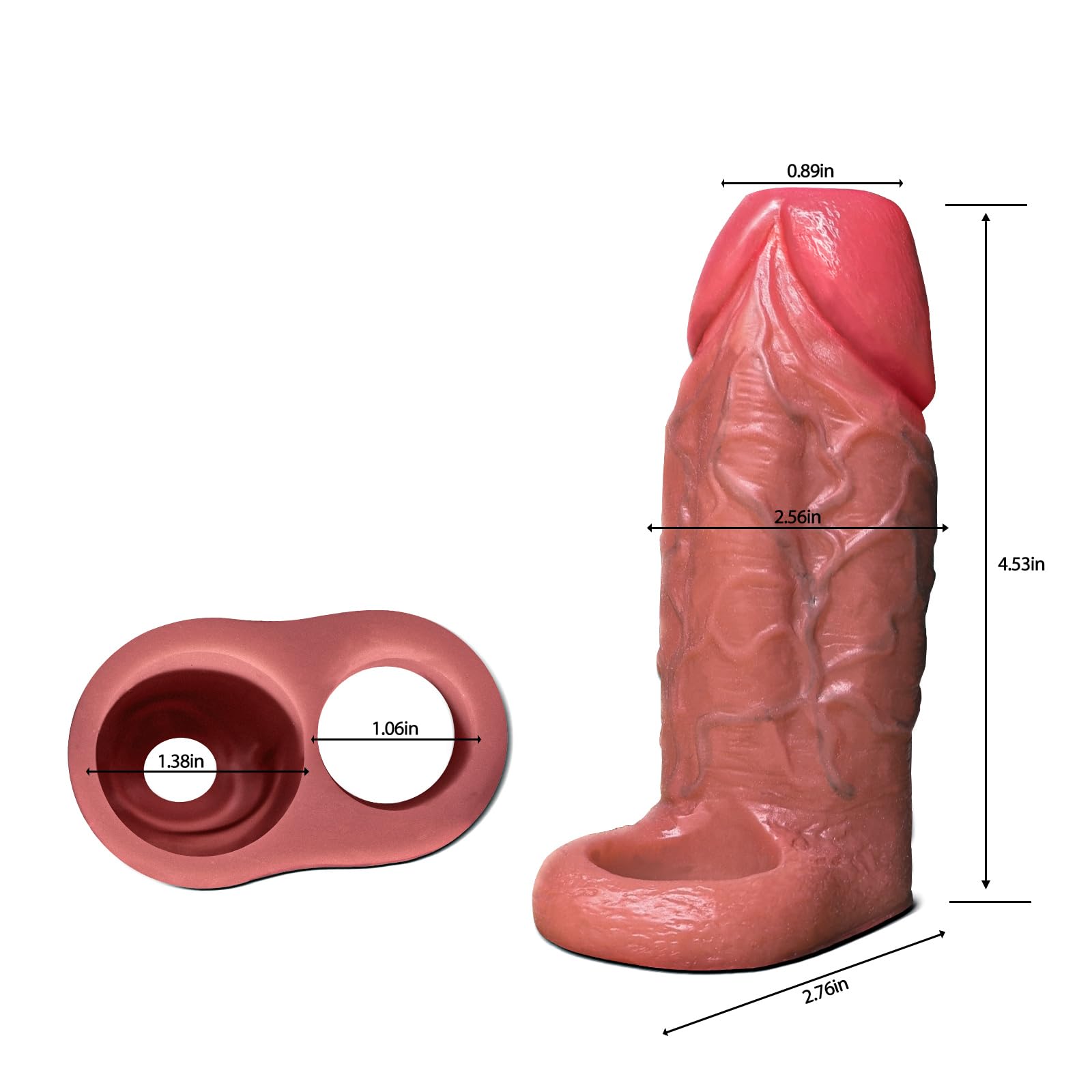 Ultra-Soft Silicone Penis Sleeve with Cock Ring - 2.56