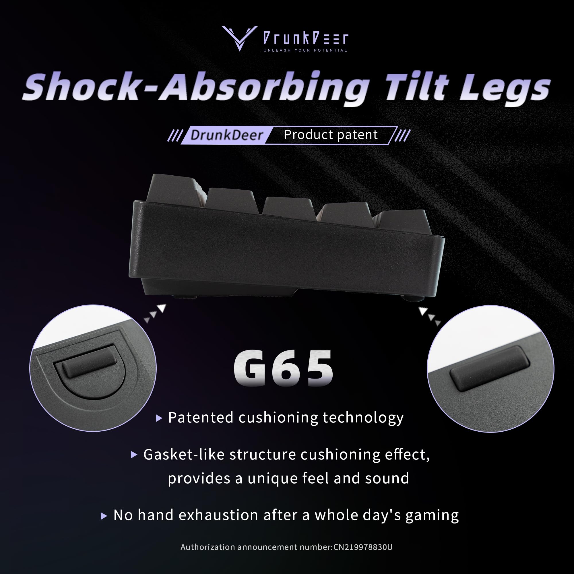 DrunkDeer G65 Rapid Trigger Magnetic Switch Mechanical Gaming Keyboard - TKL 65% Compact Size, RGB Backlit, Wired USB (Barebone No Keycaps, White) - Perfect for FPS, MOBA & Typing Enthusiasts