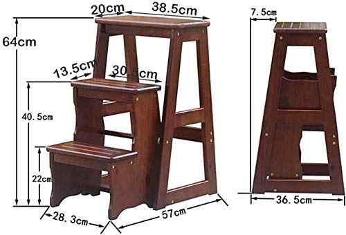 Solid Wood Folding Step Stool for Home - Multifunctional Indoor Climbing Stool for Kitchen, Bathroom, Library | Non-Slip Stepladder for Reaching High Shelves & Storage Spaces