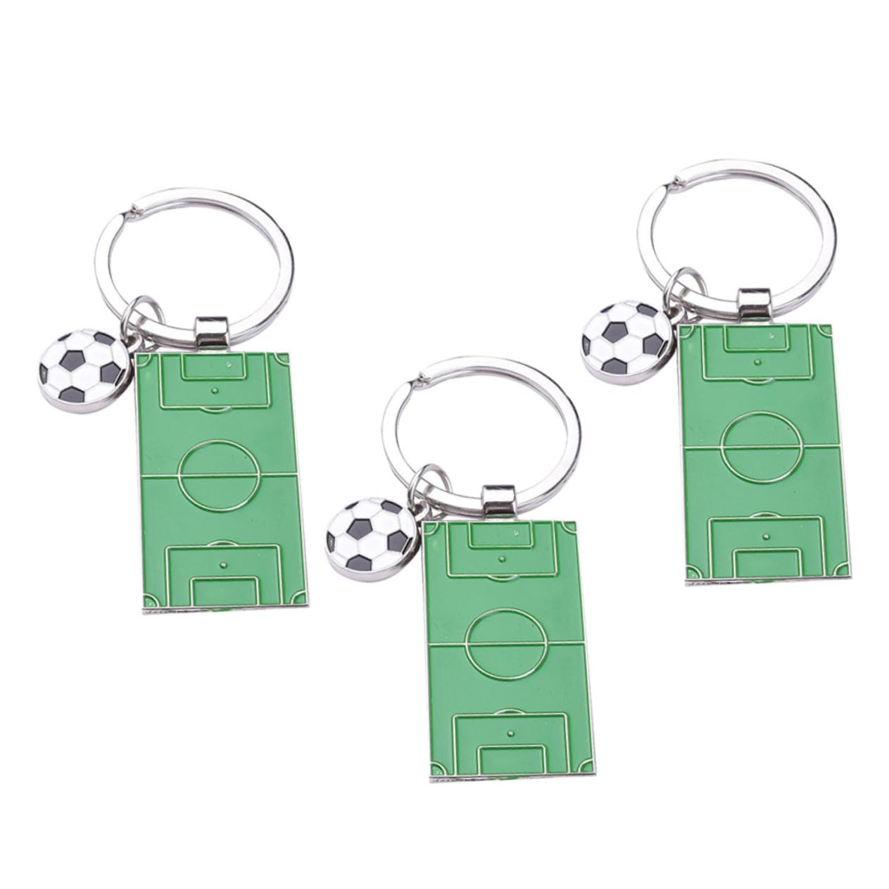 LALADEFIEE 3pcs Football Field Keychains - Athlete Motif Key Pendant for Sports Enthusiasts, Gift Ideas, and Decorative Use