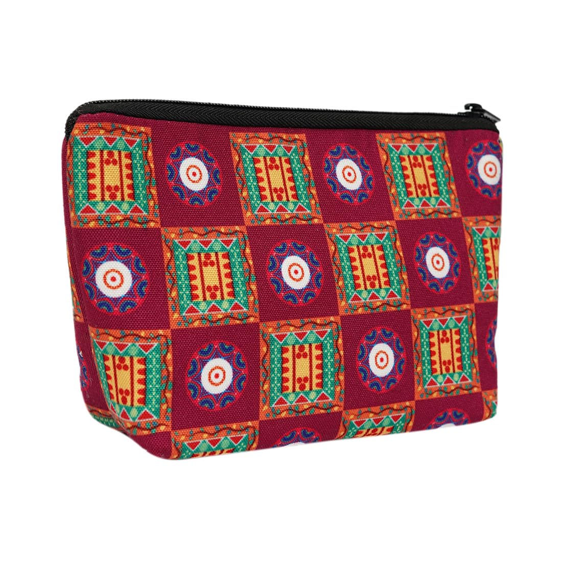 JELLIFY Floral Print Canvas Makeup Pouch - Waterproof Cosmetic Bag for Travel, Jewelry & Stationery Storage - Perfect Bridal Shower Gift & Vanity Organizer