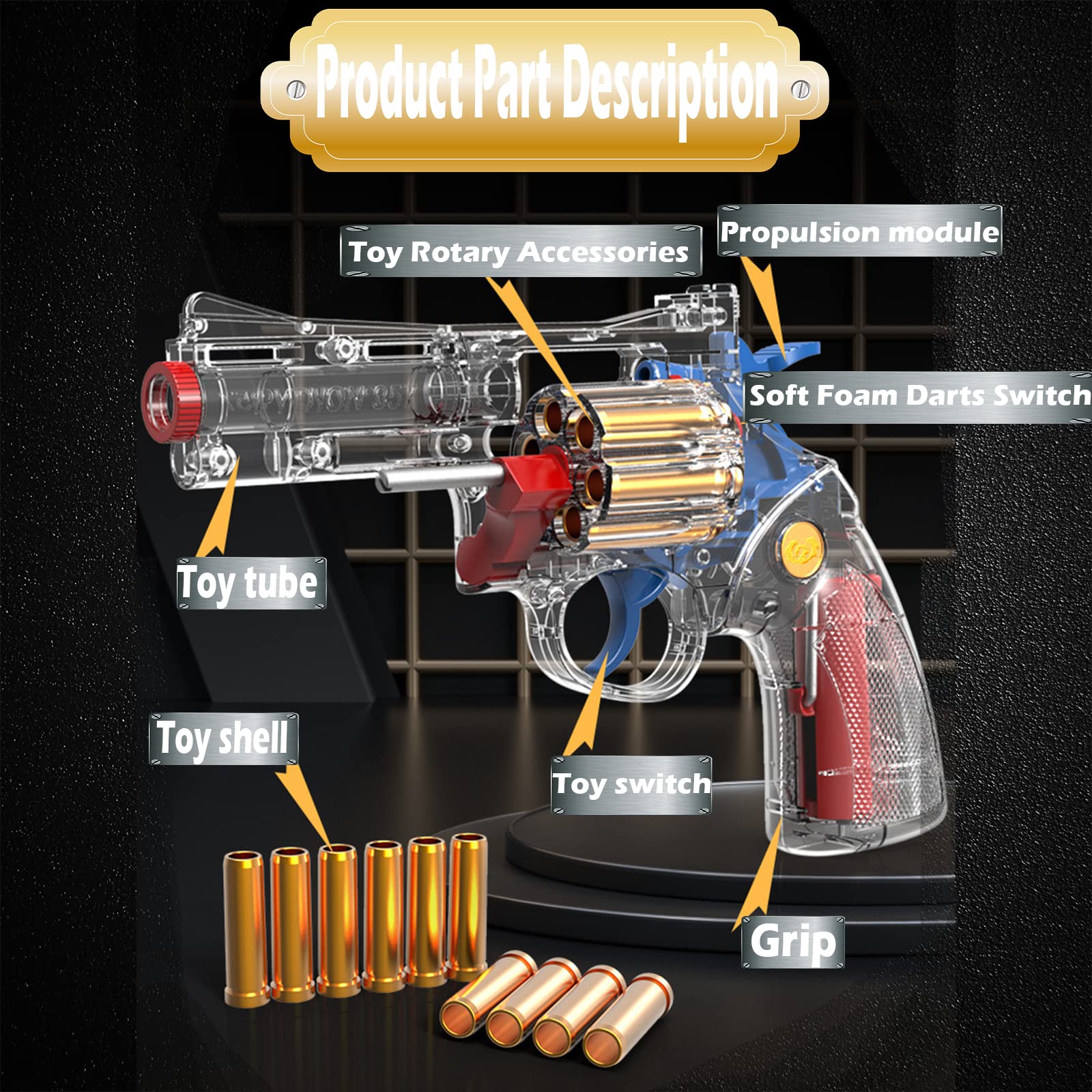 Nerf Foam Blaster Gun Set with Soft Darts for Kids 5-8 - Outdoor Play Toy