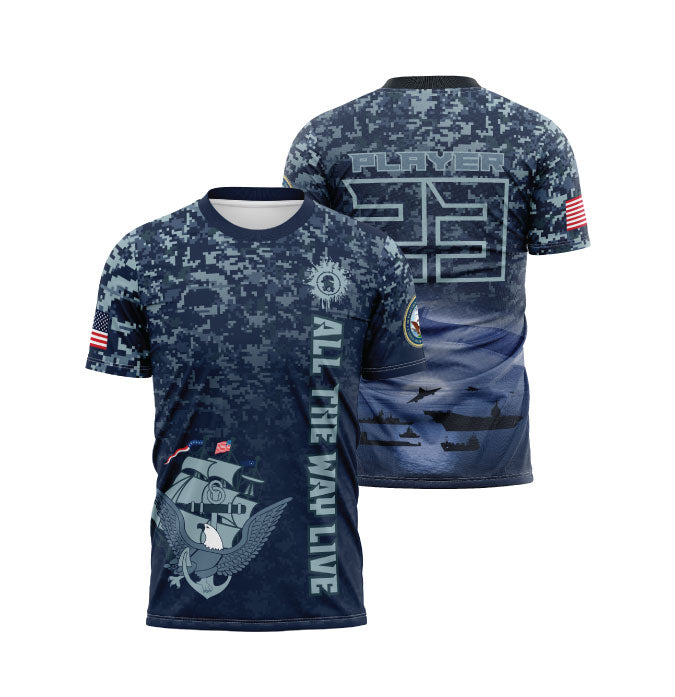 Official US Navy Youth Full Dye Jersey - Authentic Military Apparel for Kids & Teens | Perfect for Navy Pride, Military Events & Patriotic Occasions