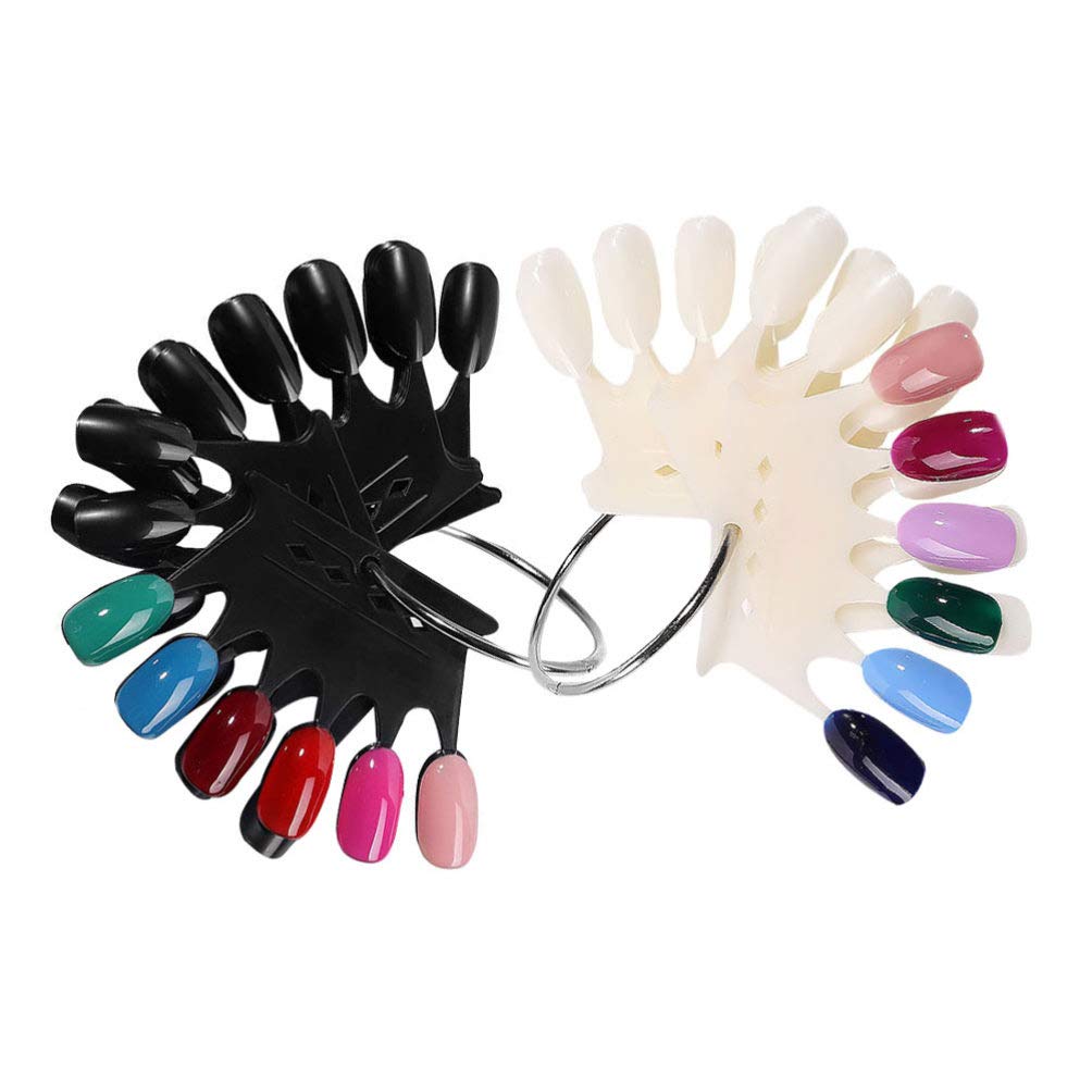 2-Piece Nail Practice Wheel - False Nail Sample Sticks with Color Display for Nail Art Training & Salon Practice | Perfect for Beginners, Nail Technicians & DIY Manicures at Home