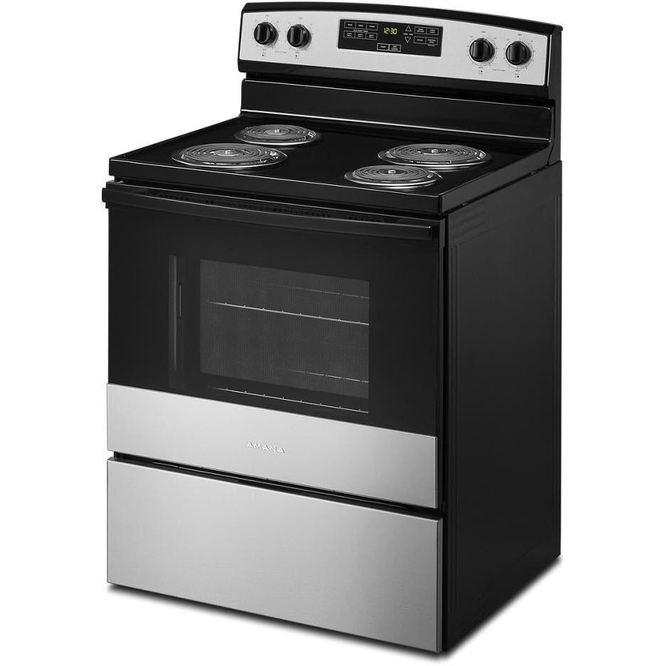 Amana 30 Inch Freestanding Electric Range YACR4303MMS - Stainless Steel Oven with Convection Bake - Perfect for Home Kitchens & Small Restaurants