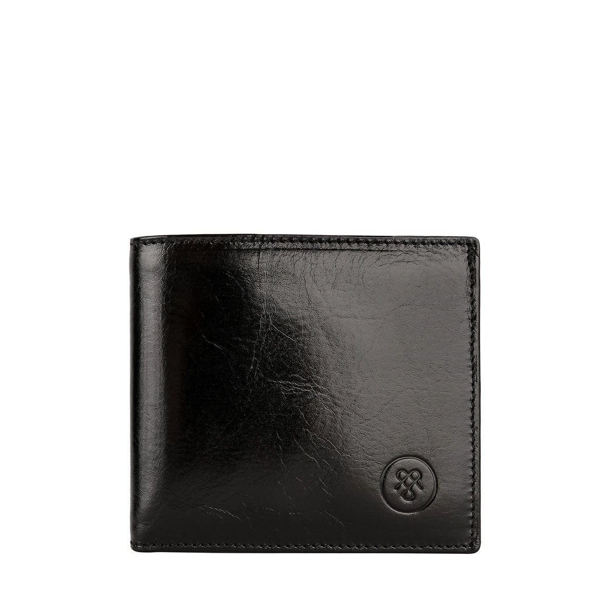 Maxwell Scott Ticciano RFID Leather Coin Pocket Wallet - Chocolate Brown Genuine Leather Wallet for Men - Perfect for Travel, Business & Everyday Use