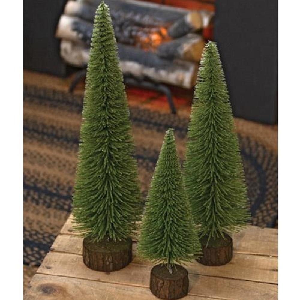 16 Inch Mossy Bottle Brush Pine Tree - Realistic Artificial Christmas Tree for Home & Office Decor | Perfect for Holiday, Party, and Festive Decorations