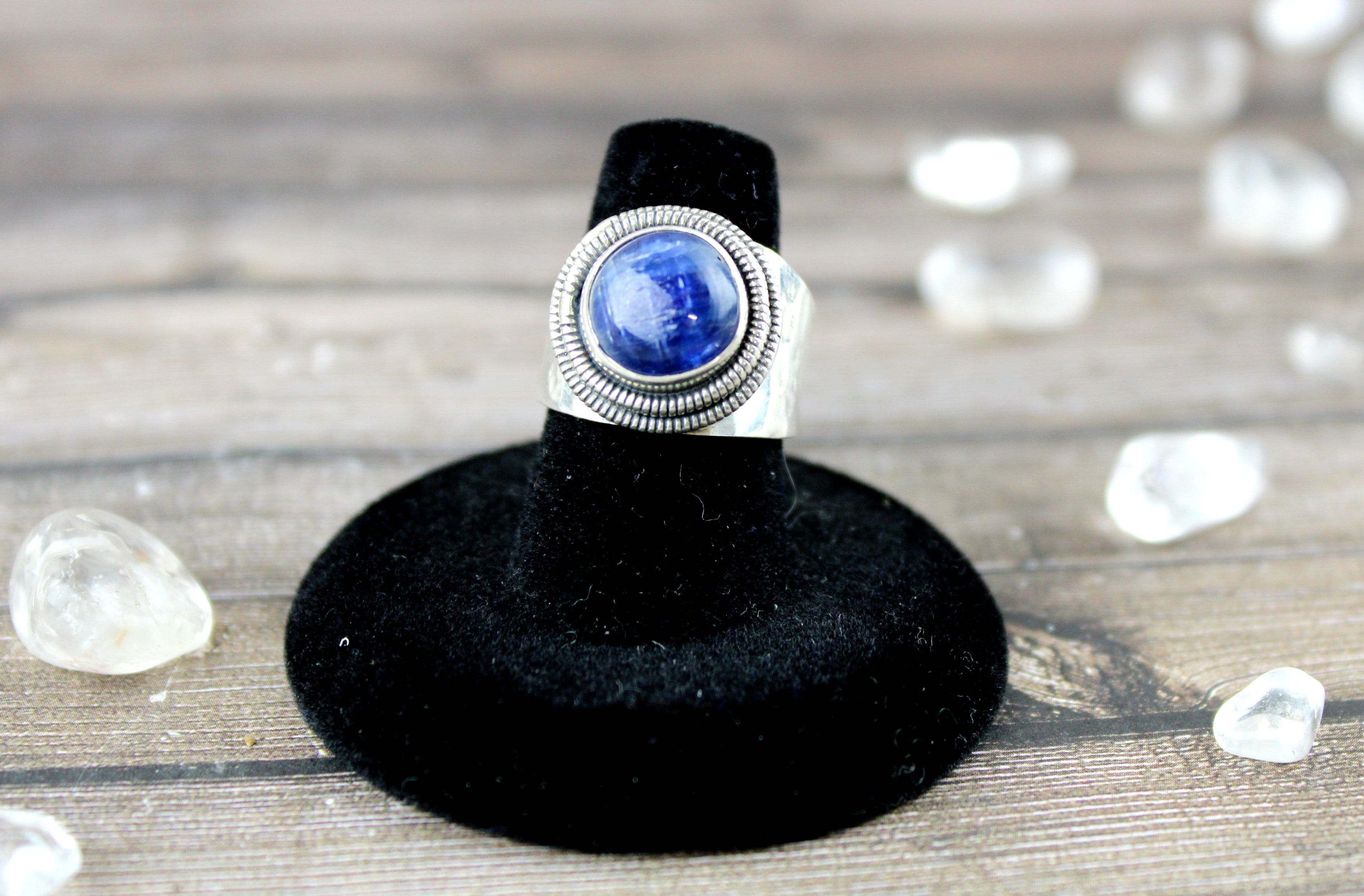 Blue Kyanite Sterling Silver Ring Size 7 - Healing Crystal Jewelry for Meditation, Energy Balancing & Spiritual Growth