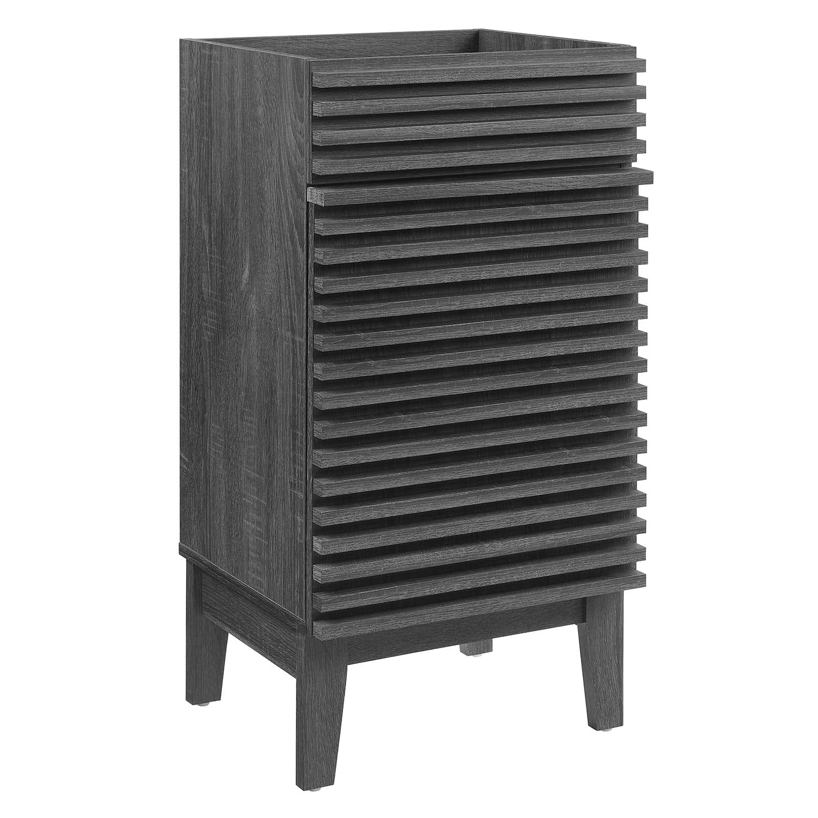 Modway Render 18 Inch Modern Bathroom Vanity in Charcoal - Wall Mounted Storage Cabinet with Soft Close Doors (Sink Not Included) for Small Bathrooms & Powder Rooms
