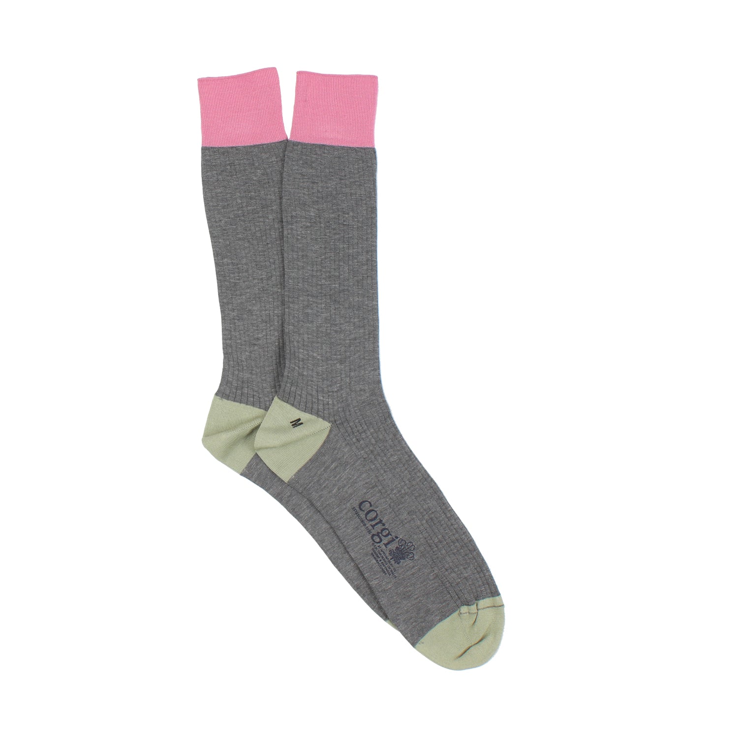Premium Men's Mercerized Cotton Contrast Socks - Breathable & Durable Dress Socks for Business, Office & Formal Occasions