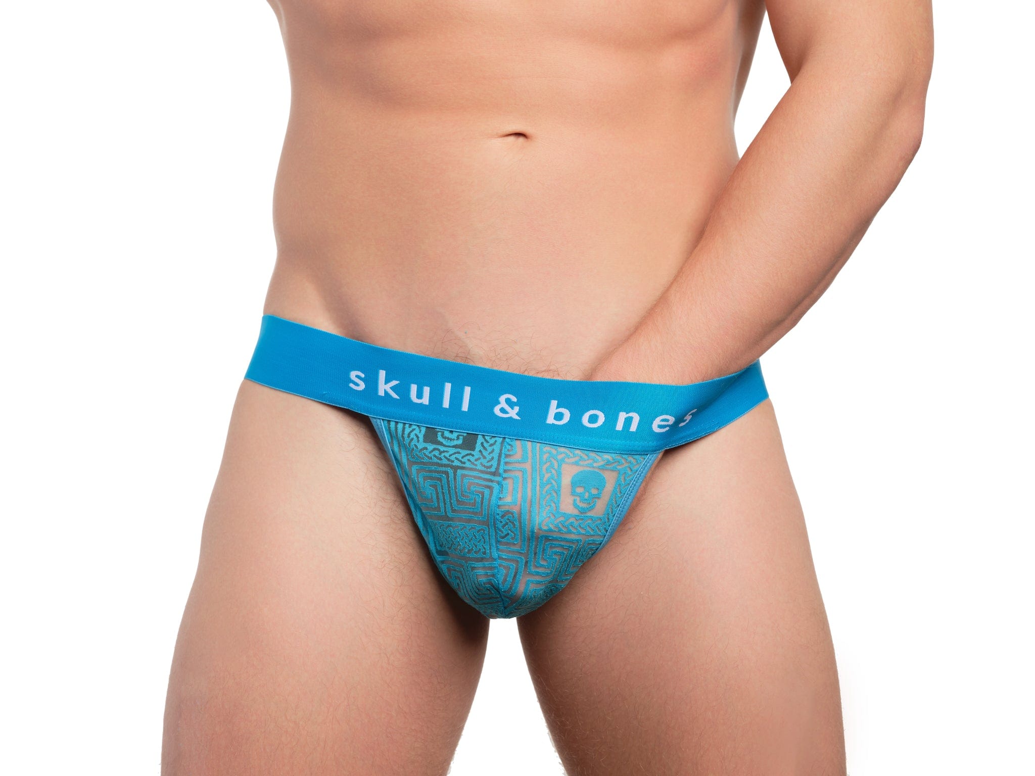 Roman Tile Burnout Thong Neon Blue - Sexy Brazilian Bikini Bottom for Women | Perfect for Beach, Pool Party & Summer Vacation | Comfortable & Stylish Swimwear