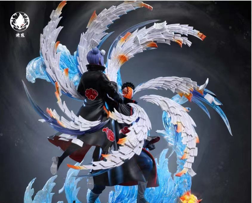 Ran Dian Studio Konan & Tobi Uchiha Naruto Anime Figures - Perfect for Anime Collectors, Home Decor, and Gift Giving