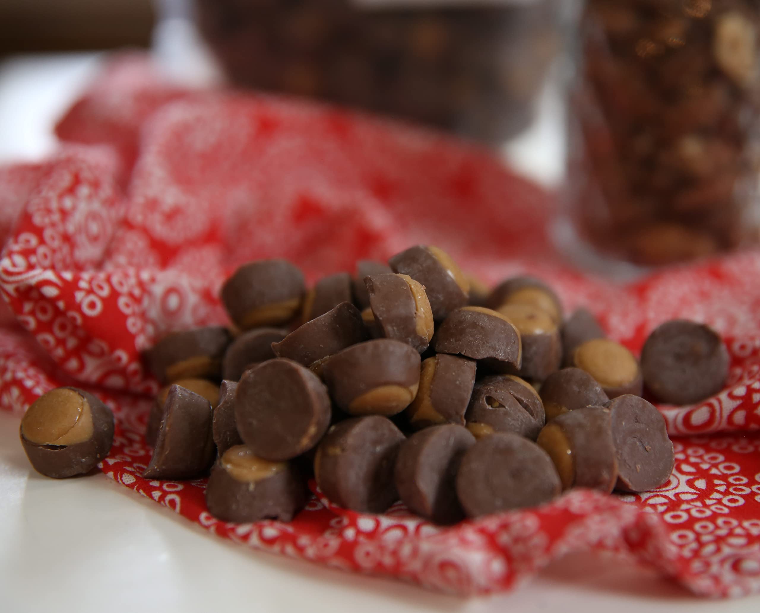 Kauffman's Fruit Farm Mini Milk Chocolate Peanut Butter Buckeyes Candy - 1.8 Lb (Pack of 3) - Delicious Chocolate Covered Peanut Butter Balls - Perfect for Gifts, Parties & Holiday Treats