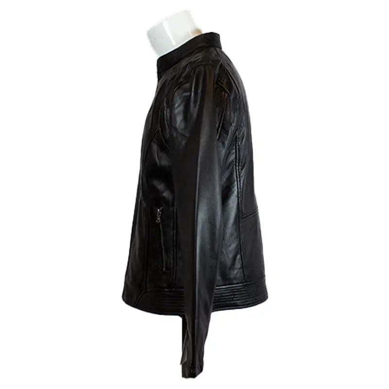 BOL Women's Waxed Sheep Leather Jacket - Vintage Biker Style, Warm & Durable, Perfect for Motorcycle Riding, Casual Outfits & Fall/Winter Fashion