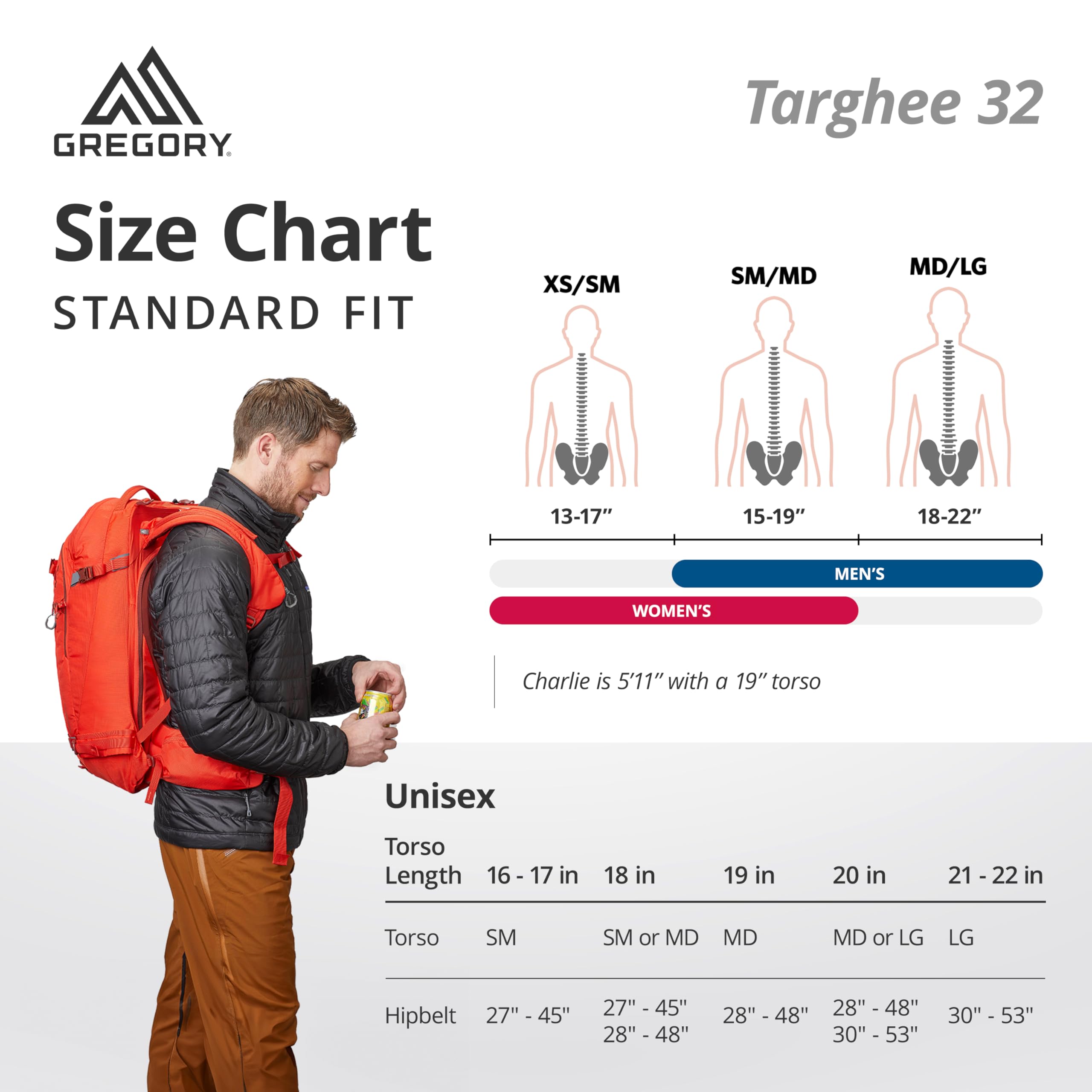 Gregory Targhee 32 Unisex Alpine Ski Backpack - Large Hiking & Snow Sports Daypack for Men & Women - Waterproof Travel Backpack for Camping, Climbing & Outdoor Adventures (Gamma Red)