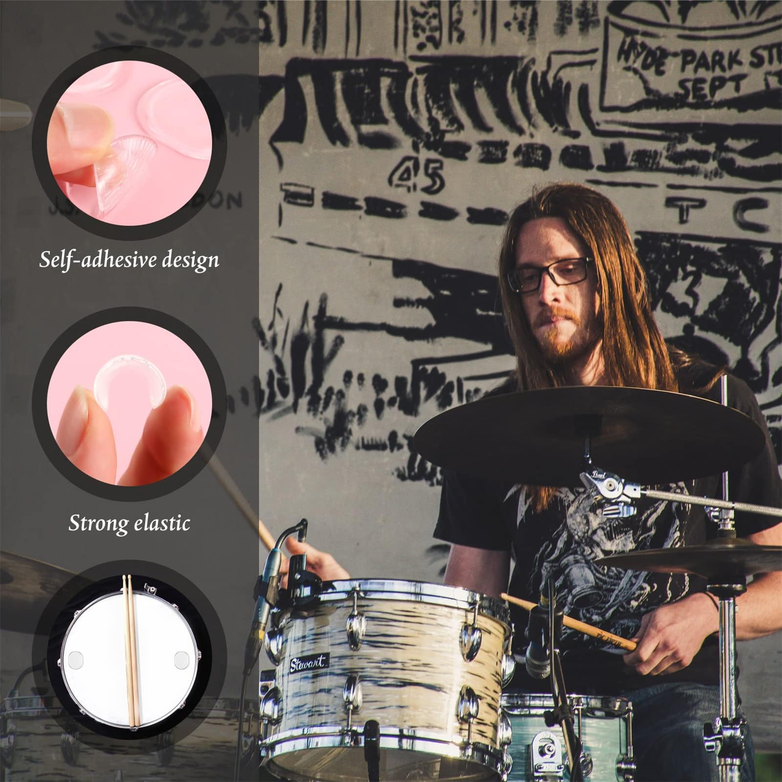 Miwayer 30 Pcs Drum Dampeners Gel Pads - Soft Silicone Drum Mute Pads for Tone Control & Noise Reduction - Blue (30 Pcs) - Perfect for Drum Kits, Cymbals, Practice Sessions & Live Performances