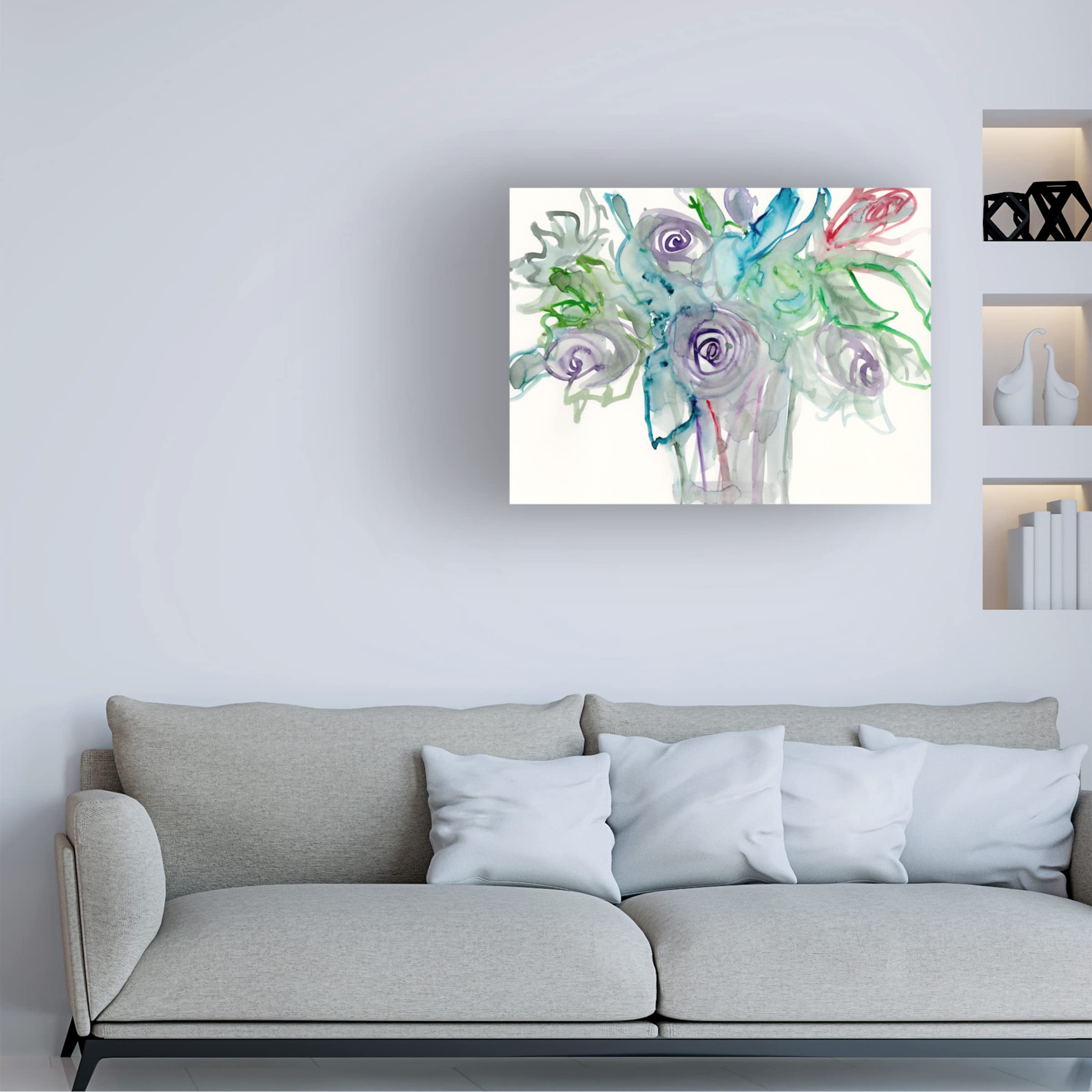 Samuel Dixon 'Floral Accent II' Canvas Wall Art Print - Modern Botanical Home Decor for Living Room, Bedroom & Office