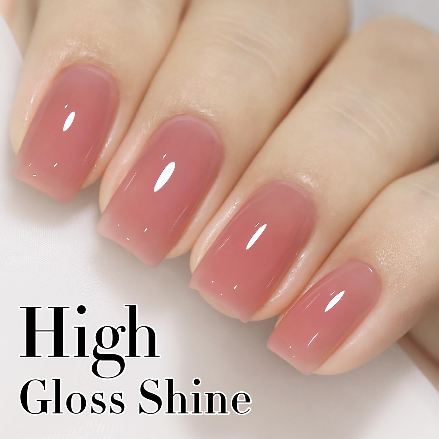 Double Rhythm Translucent Gel Polish - Sheer Neutral Natural Light Milky Nail Polish (15ML) - Same Color Same Bottle - Jelly Nail Polish for DIY Nail Art at Home - Perfect for Everyday Wear & Special Occasions (Nude Milky Pink-A1384)