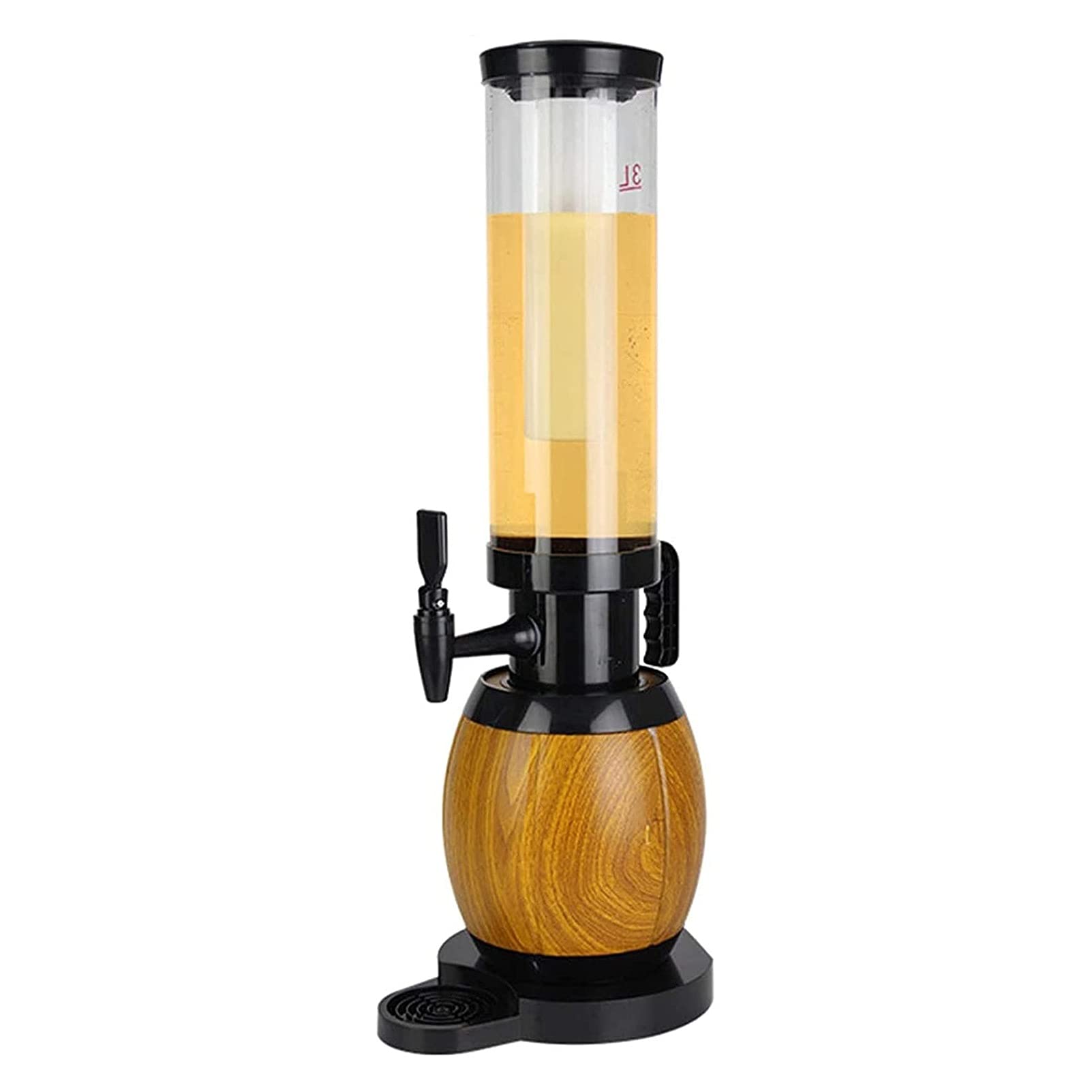 1.5L/3L LED Beer Tower Dispenser with Ice Tube & Base - Party Drink Dispenser for Beer, Juice & Wine | Home Bar, BBQ, Tailgating & Outdoor Events