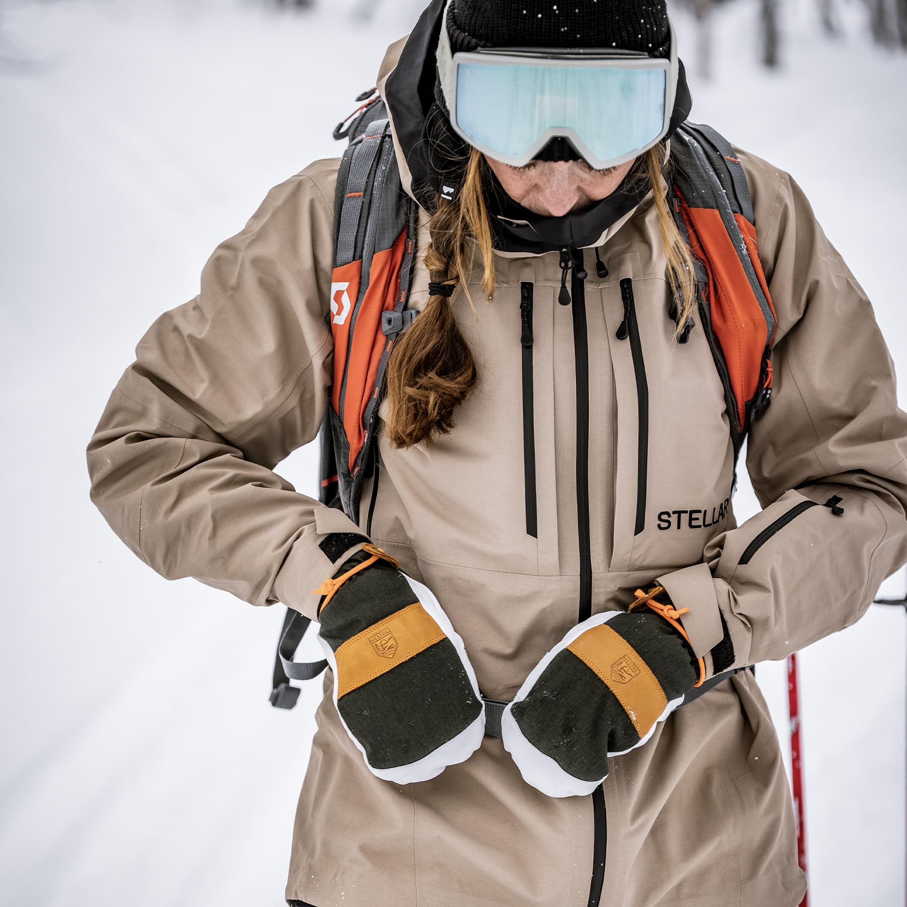 Hestra Women's Voss CZone Mitt Leather Waterproof Ski Gloves - Warm Winter Alpine Skiing & Snowboarding Gloves for Women